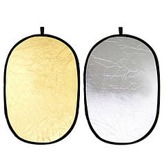 Відбивач овальний Alitek 60х90 см Gold-Silver 2 в 1 золото-срібло