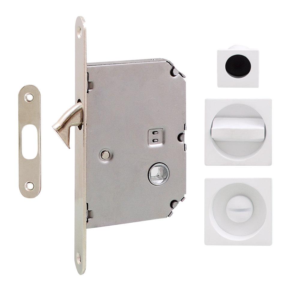 Ручка для розсувних дверей із замком Fimet 3667R Білий, фото 1