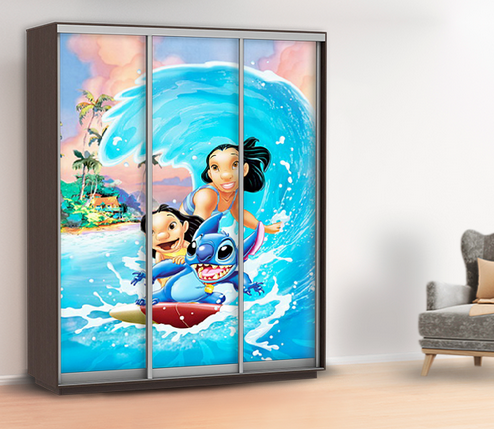 Наклейка мультяшна в дитячу на шафу, двері, стіни 240 х 100 см із захисною ламінацією