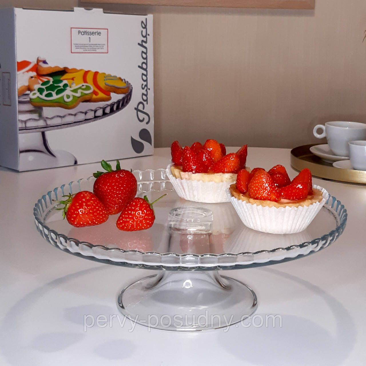Блюдо скляне на ніжці Pasabahce Patisserie 28 см арт. 98259