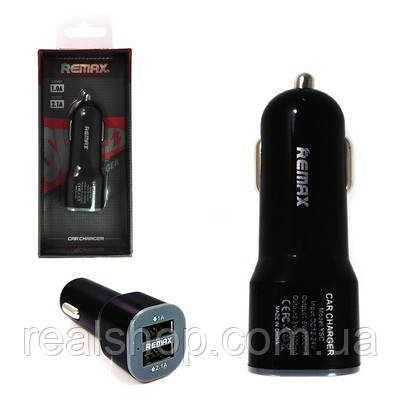 Автомобільний зарядний пристрій Remax 2xUSB, 1A/2.1A Black (LSC9188), фото 1