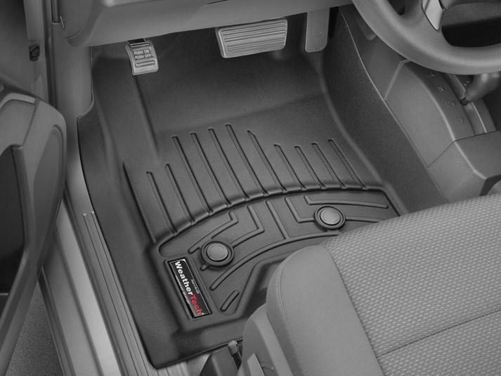 Килими гумові WeatherTech GMC Sierra 2015-2018 передні чорні (Dubl & Crew vinil.4X4. consol )