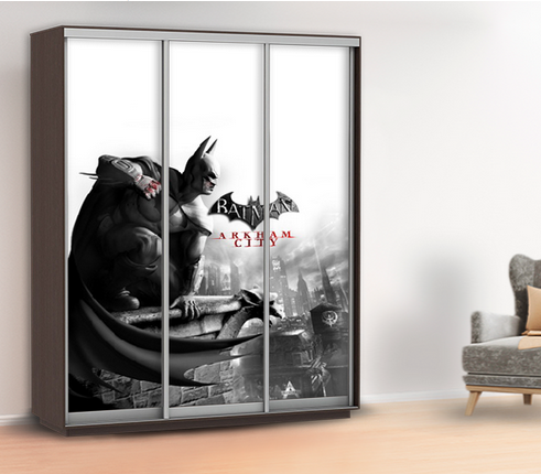Наклейка з бетманом в дитячу на шафу, двері, стіни 240 х 100 см із захисною ламінацією, фото 1