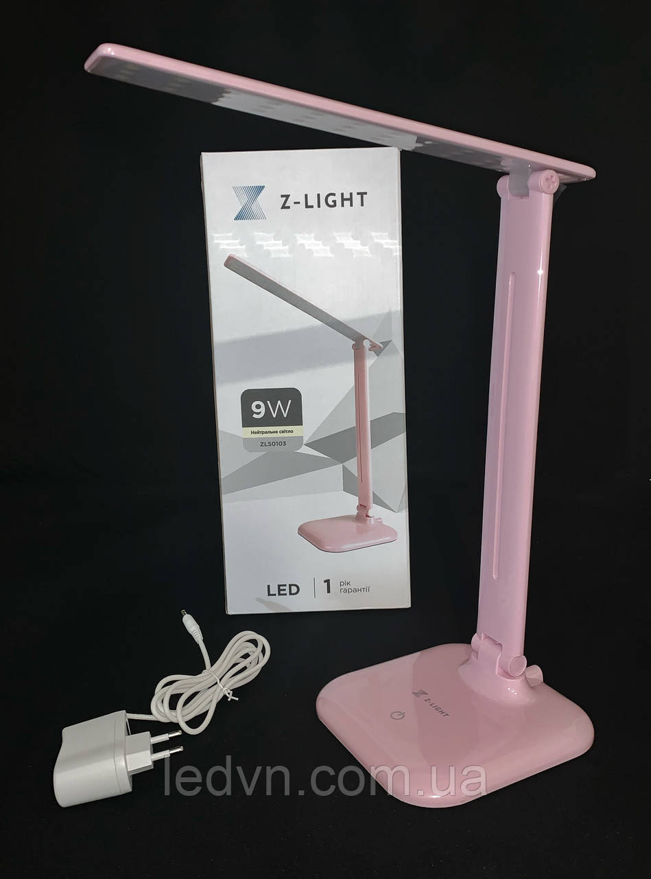 Настільна світлодіодна лампа 9Watt сенсорна рожева
