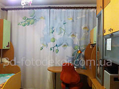 Фото Шторы "Веточка белоснежных орхидей" 1