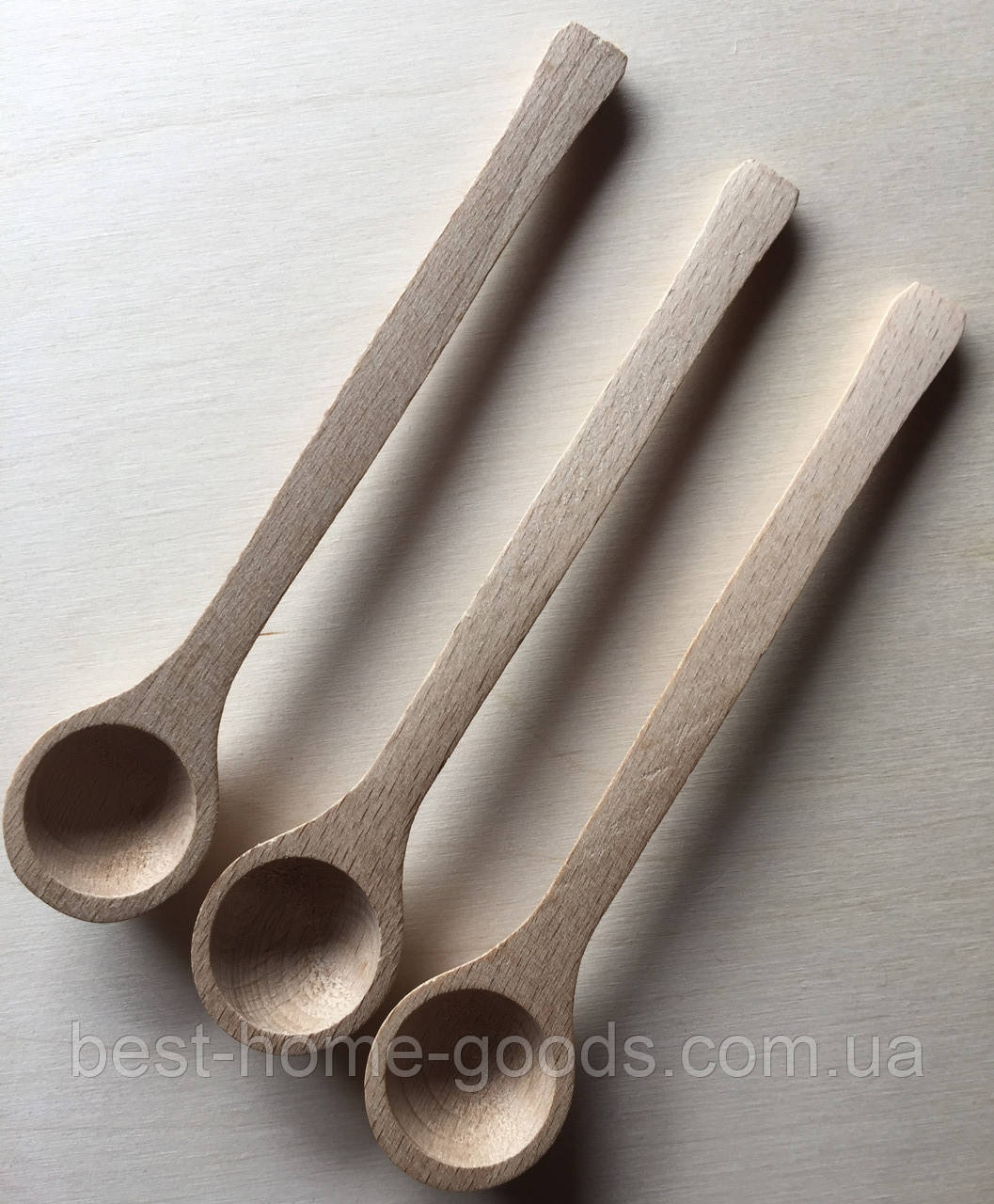Дерев’яна ложка універсальна 15 см з бука, кухонний аксесуар натуральний ручної роботи для приготування, фото 1