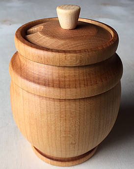 Дерев’яне барильце з кришкою 400 мл | для меду та сипучих продуктів | ручна робота