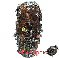 Маскировочный капюшон камуфляж листва маска балаклава баф Seuno хаки пейнбол страйкбол