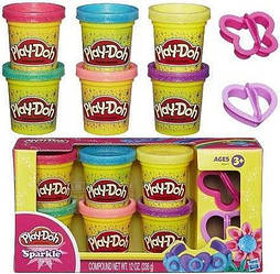 Play-Doh. Набір пластиліну з 6 баночок Блискуча колекція