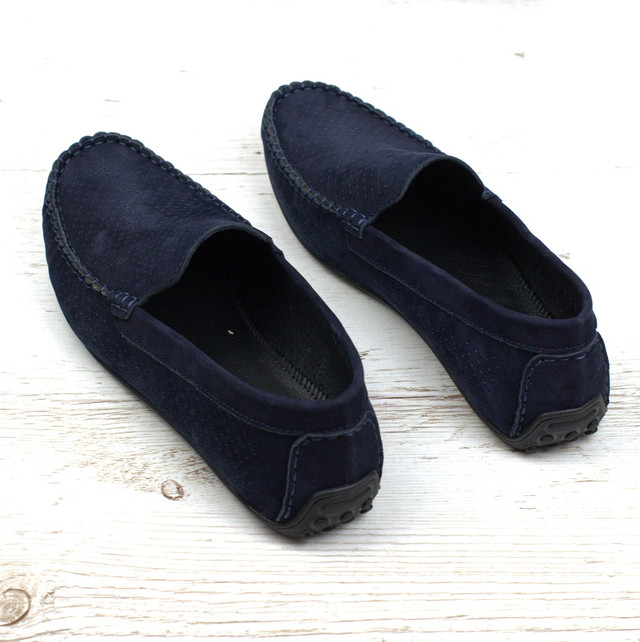 Rosso Avangard BS M4 Perf Blu Sea Мокасини чоловічі сині нубук перфорація літнє взуття великих розмірів Rosso Avangard BS M4 Perf Blu Sea