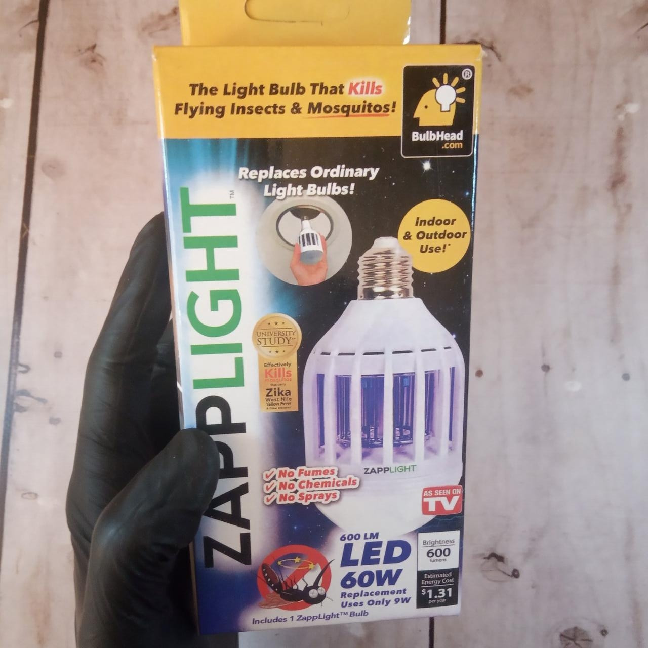 Антимоскитная лампа Zapp Light LED уничтожитель комаров и насекомых светодиодная лампочка 2 в 1 (Живые фото) - фото 9 - id-p1195196935