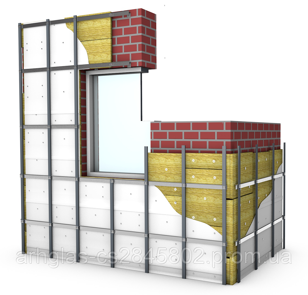 Горизонтально-вертикальна підсистема для фасадів