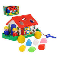 Детская развивающая игрушка домик-сортер Polesie в коробке, красный