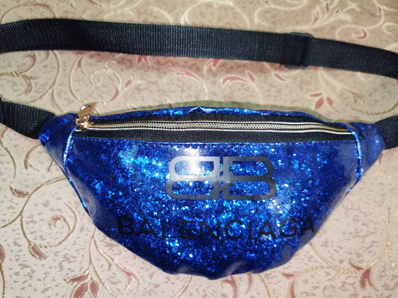 Сумка на пояс BALENCIAGA Двошаровий (глітер +плівка) барсетки сумка жіночий пояс Бананка клатчі гуртом