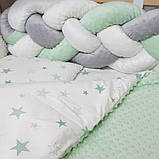 Плюшевий постільний набір в ліжечко з косичкою Бонна, фото 4