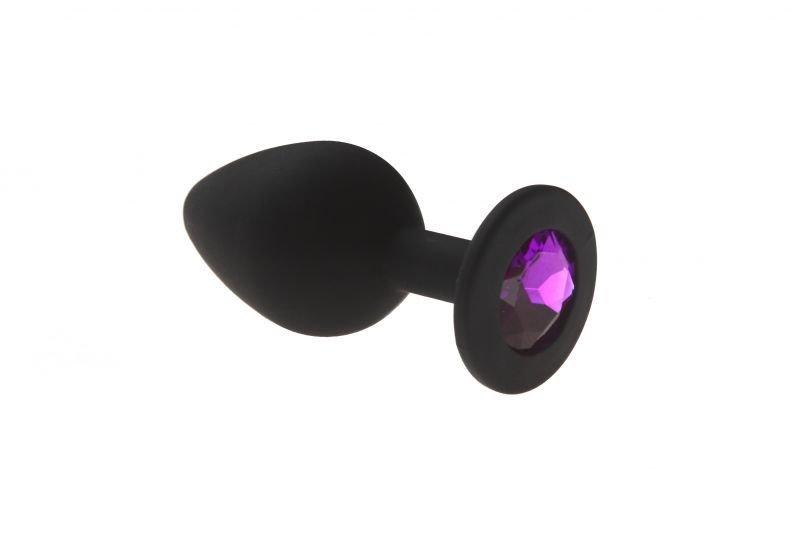 Чорна силіконова анальна пробка 35мм Black Silicone Amethyst