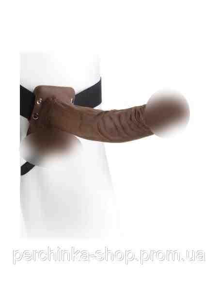 Реалістичний порожнистий страпон Hollow Strap-On with Balls 9" aiw Якість AIW Or707, фото 1