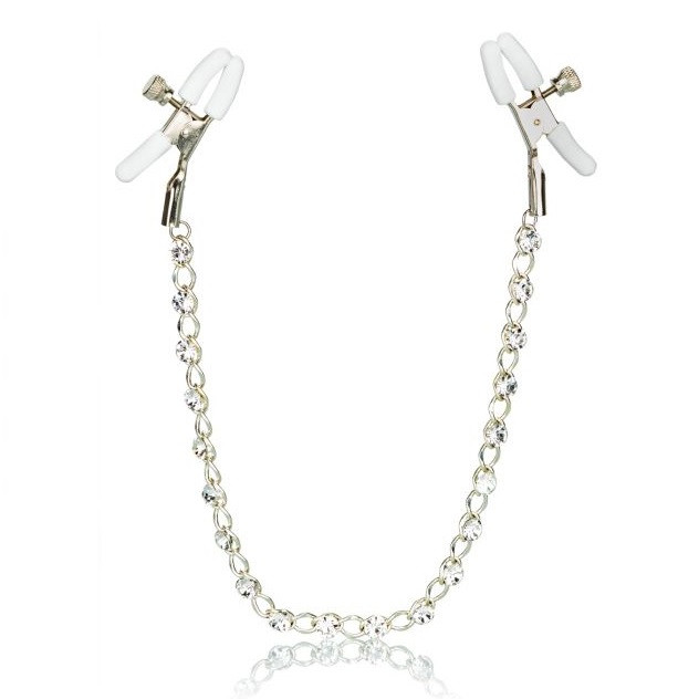 Затискачі для сосків Nipple Play Crystal Chain Nipple Clamps aiw Якість AIW Or911, фото 1