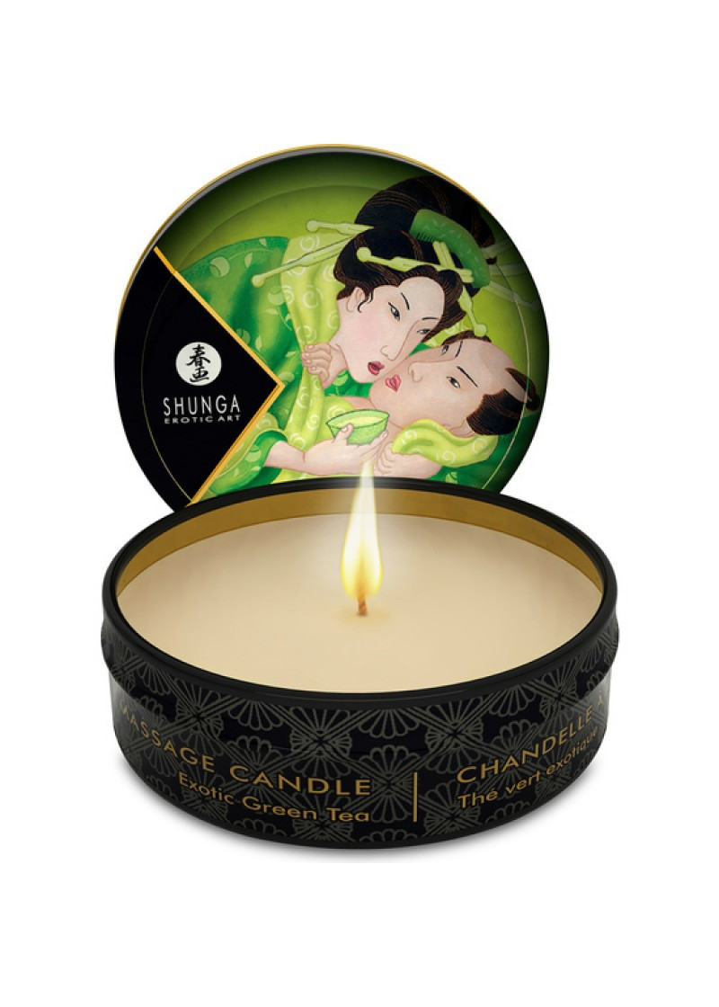 Масажна свічка Shunga Mini Massage Candle Green Tea із запахом зеленого чаю aiw Якість AIW Or937, фото 1