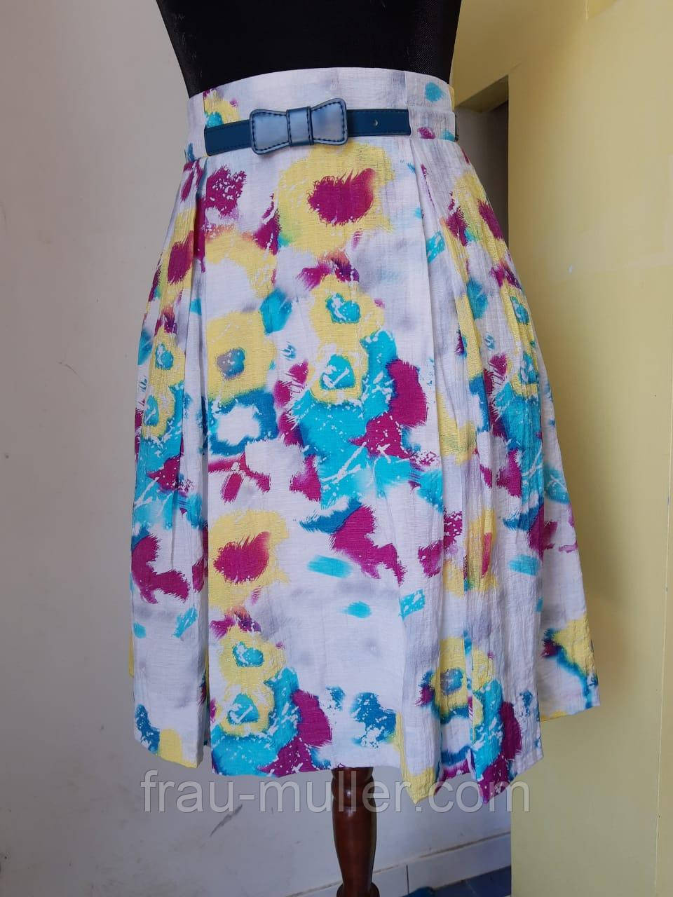 Спідниця літня з бавовни біла в квіти Savage, фото 1