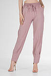 Штани банани жіночі літні на гумці Штани жіночі однотонні на літо VS 1117 пудра, фото 3