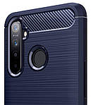 Чохол протиударний Slim Carbon Series для Realme 5 Pro, синій, карбоновий чохол реал мі 5 про, TPU, фото 6