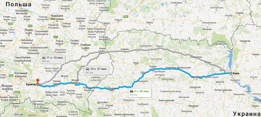 Киев → Краков