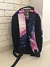Міський стильний рюкзак шкільний водонепроникний підлітковий галактика (космос) з котом в окулярах, фото 6