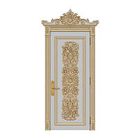 Межкомнатная дверь Casa Verdi Palazzo 4 из массива ольхи белая с золотым декором