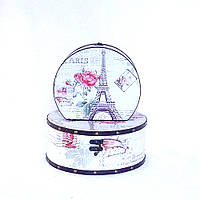 Сундук шкатулка круглая набор из 2-х Париж
