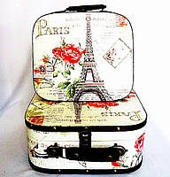 Декоративный сундук - чемодан набор из 2-х Париж