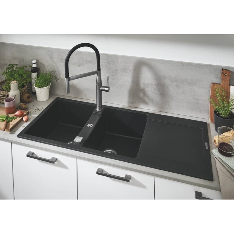 Гранітна мийка Grohe EX Sink 31647AT0 серія K400 11650 мм подвійна з крилом
