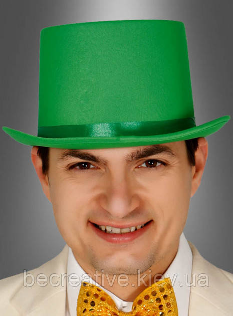 Зелений капелюх циліндр делюкс