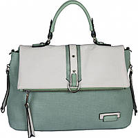 Жіноча сумка, матеріал шкірозамінник, одна коротка ручка, одне відділення, (H9723) зелена