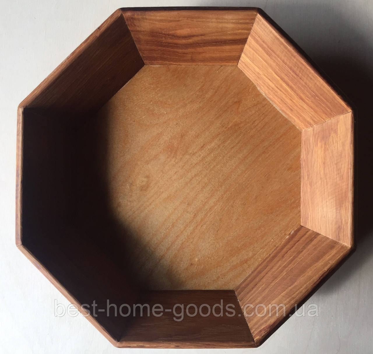 Дерев’яна миска для хліба, випічки, фруктів і цукерок | ручна робота з дуба | фігурна форма | 26 см | висота 5 см | дно фанера, фото 1