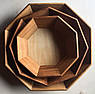 Дерев’яна миска для хліба, випічки, фруктів і цукерок | ручна робота з дуба | фігурна форма | 21 см | висота 5 см | дно фанера, фото 5