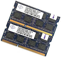 Пара оперативной памяти для ноутбука Nanya DDR3 4Gb (2Gb+2Gb) 1066MHz 8500S 2R8 CL7 (NT2GC64B8HC0NS-BE) Б/У