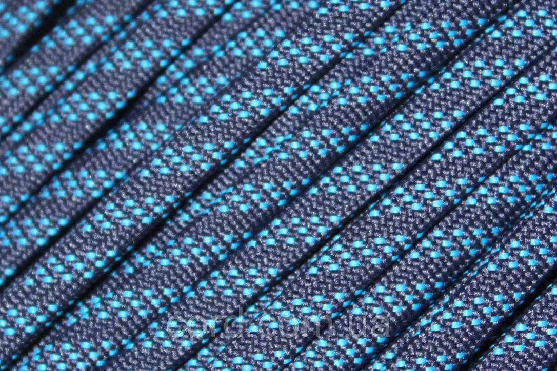 Шнур щільний плоский чехол 7мм синій+бірюзавий моток 100м, фото 1