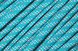 Шнур щільний плоский чехол 7мм морська волна+білий моток 100м