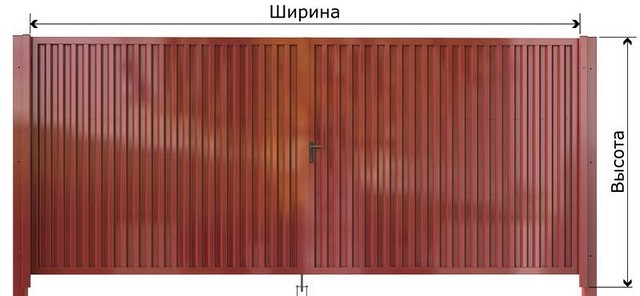 Ворота распашные (проём: 4000 х 2000 мм), зашивка профлист 1стор. - фото 3 - id-p7938604