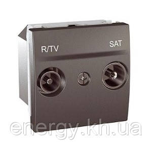 Розетка TV/R - SAT одиночна, графіт. Unica Top MGU3.454.12