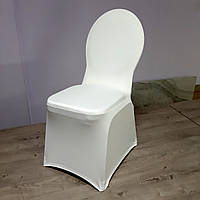 Стрейч Чехол на Овальный стул из Плотной ткани Спандекс Белый