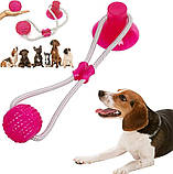 Іграшка для собак М'яч на мотузці з присоском Perfect Power Червоний Іграшка для домашніх тварин, фото 7