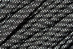 Шнур щільний плоский чехол 7мм чорний+білий моток 100м