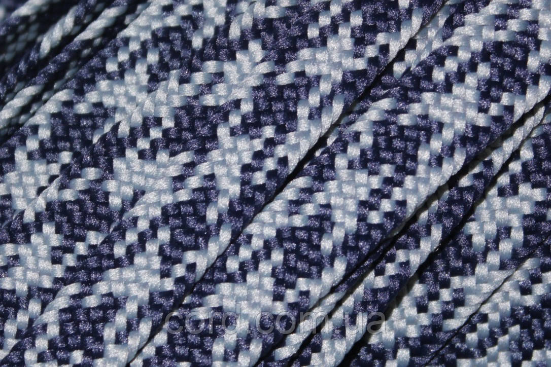 Тесьма(стрічка) шнур плоский поліестер 12мм синій+світло-сірий моток 100м, фото 1