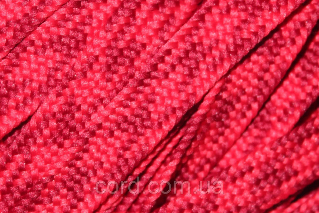 Тесьма(стрічка) шнур плоский поліестер 12мм червоний+бордовий моток 100м, фото 1