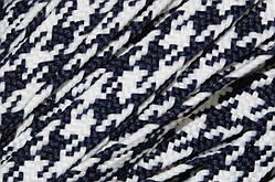 Тесьма(стрічка) шнур плоский поліестер 12мм синій+білий моток 100м