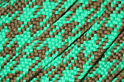 Тесьма(стрічка) шнур плоский поліестер 12мм хакі+зелений моток 100м