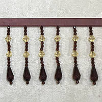 Бахрома для штор "Стеклярус" бордо+золото