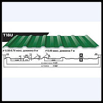 Профнастил для покрівлі Т-18 Blachy Pruszynski / 0,45 мм / RAL 7024 PEMA, фото 2